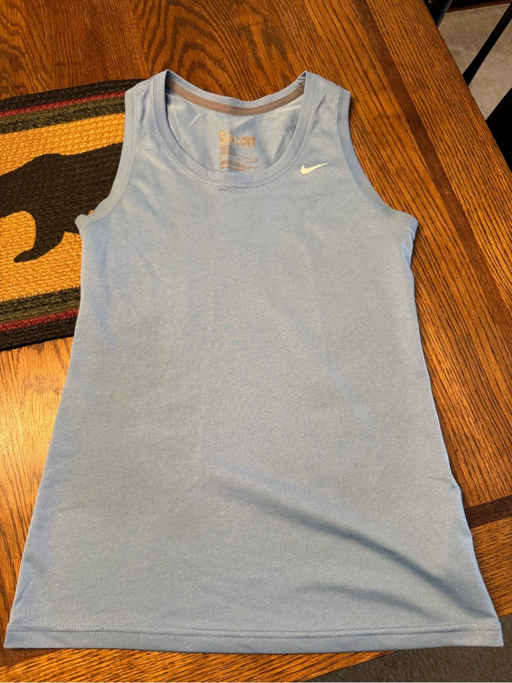 Nike Women's Pale Blue Performance Tank with White Swoosh